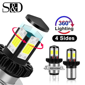 Motorcycle Headlight Bulbs H6 BA20D H4 LED Hi Lo beam Moto LED Headlight Motorbike LED Lamps Conversion Kit Bulbs 1200LM 6000K