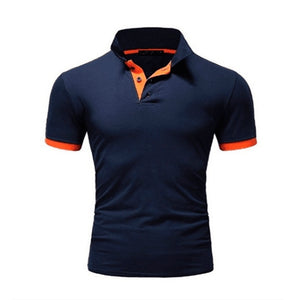 Summer short Sleeve Polo Shirt men Turn-over Collar fashion casual Slim Breathable Solid Color Business polos TJWLKJ