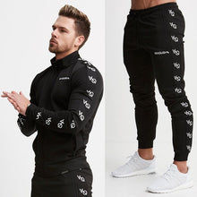 Load image into Gallery viewer, Cotton men&#39;s sportswear casual outdoor streetwear men&#39;s clothing jogger fashion fitness jacket trousers
