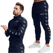 Load image into Gallery viewer, Cotton men&#39;s sportswear casual outdoor streetwear men&#39;s clothing jogger fashion fitness jacket trousers
