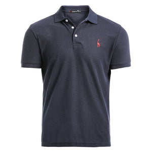 NEGIZBER nouveau homme Polo hommes décontracté cerf broderie coton Polo chemise hommes à manches courtes haute quantité polo hommes